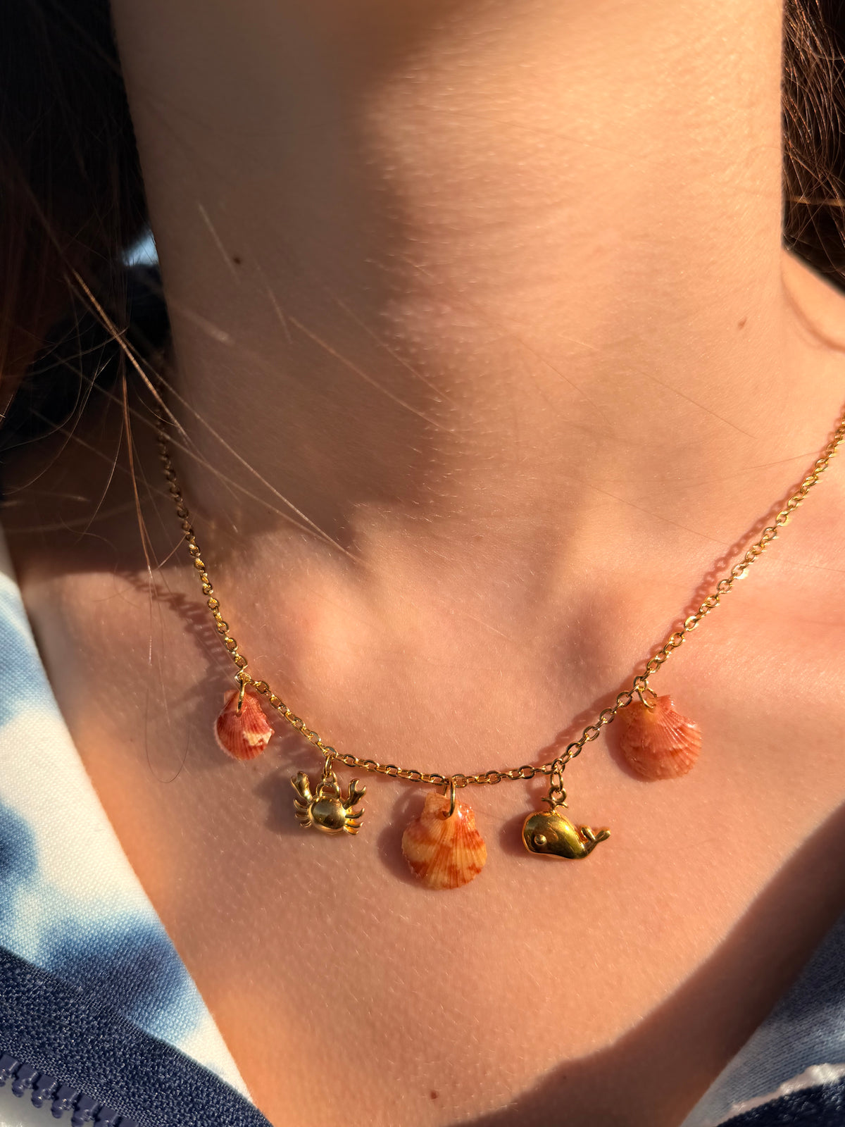 Sunset Scallop Charm Necklace
