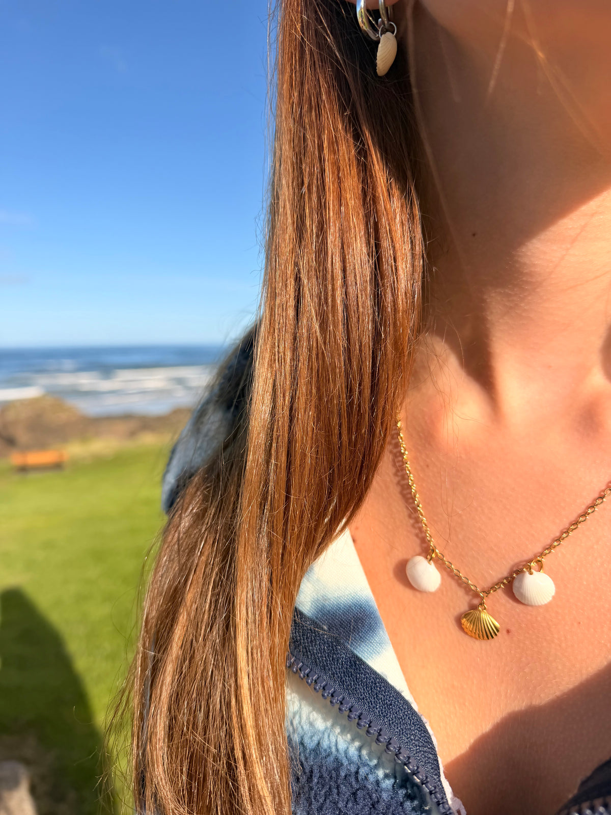 White Rocks Shell Charm Necklace