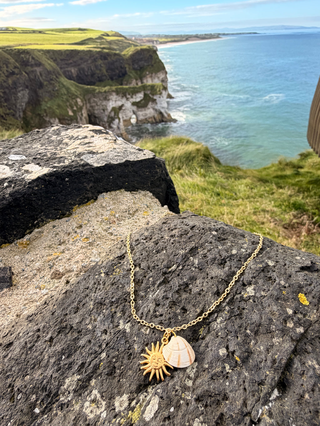 Sun & Shell Charm Necklace
