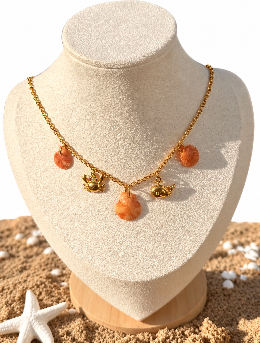 Sunset Scallop Charm Necklace